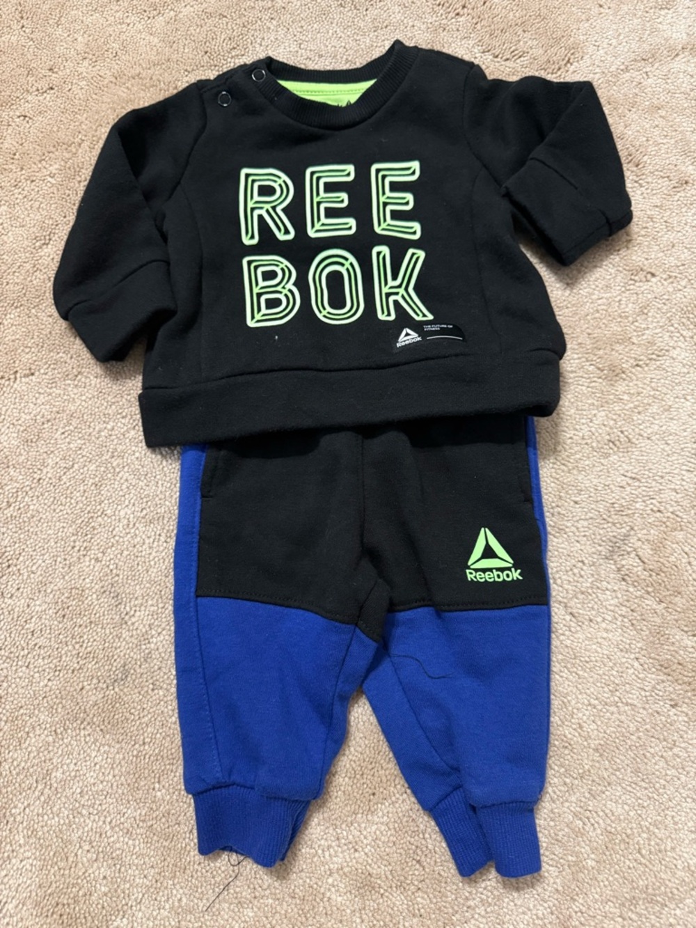 Reebok Kids Black & Royal Blue Colorblock Joggers